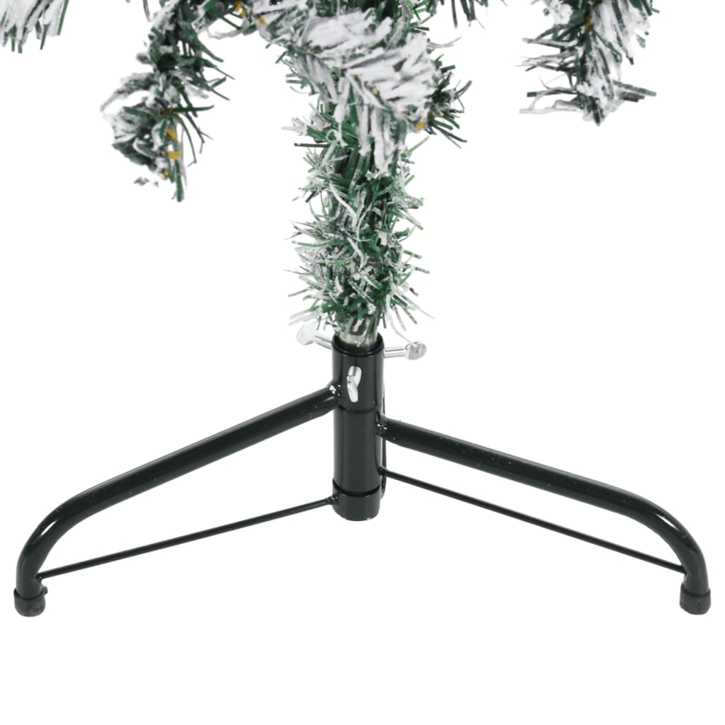vidaXL Künstlicher Halb-Weihnachtsbaum mit Schnee Schlank 120 cm