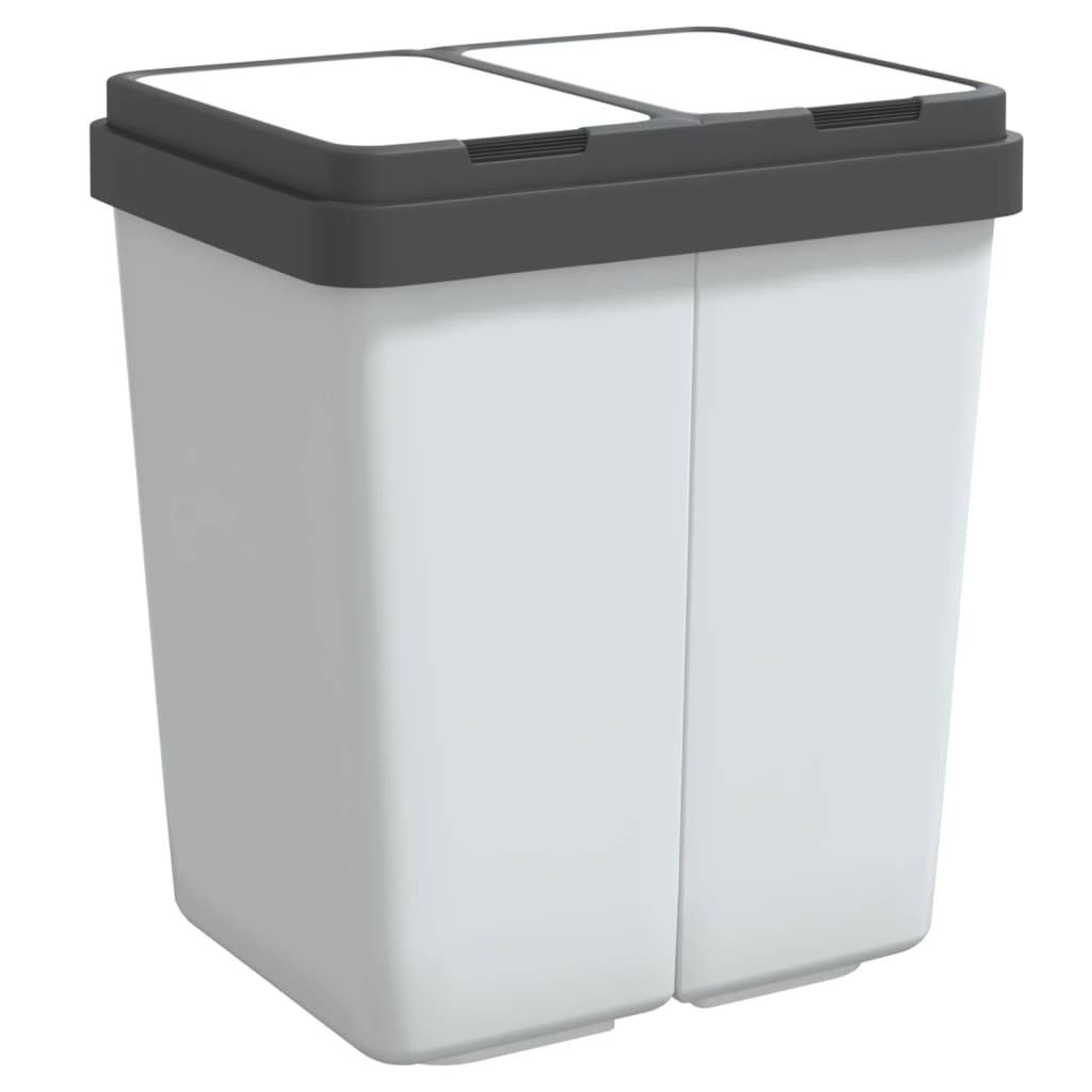 vidaXL Duo Mülleimer Weiß 2x25 L | vidaXL.de