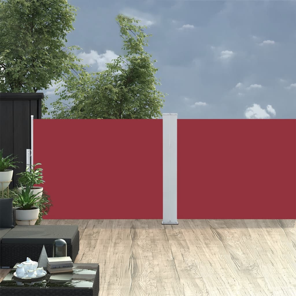 vidaXL Ausziehbare Seitenmarkise Rot 100 x 1000 cm