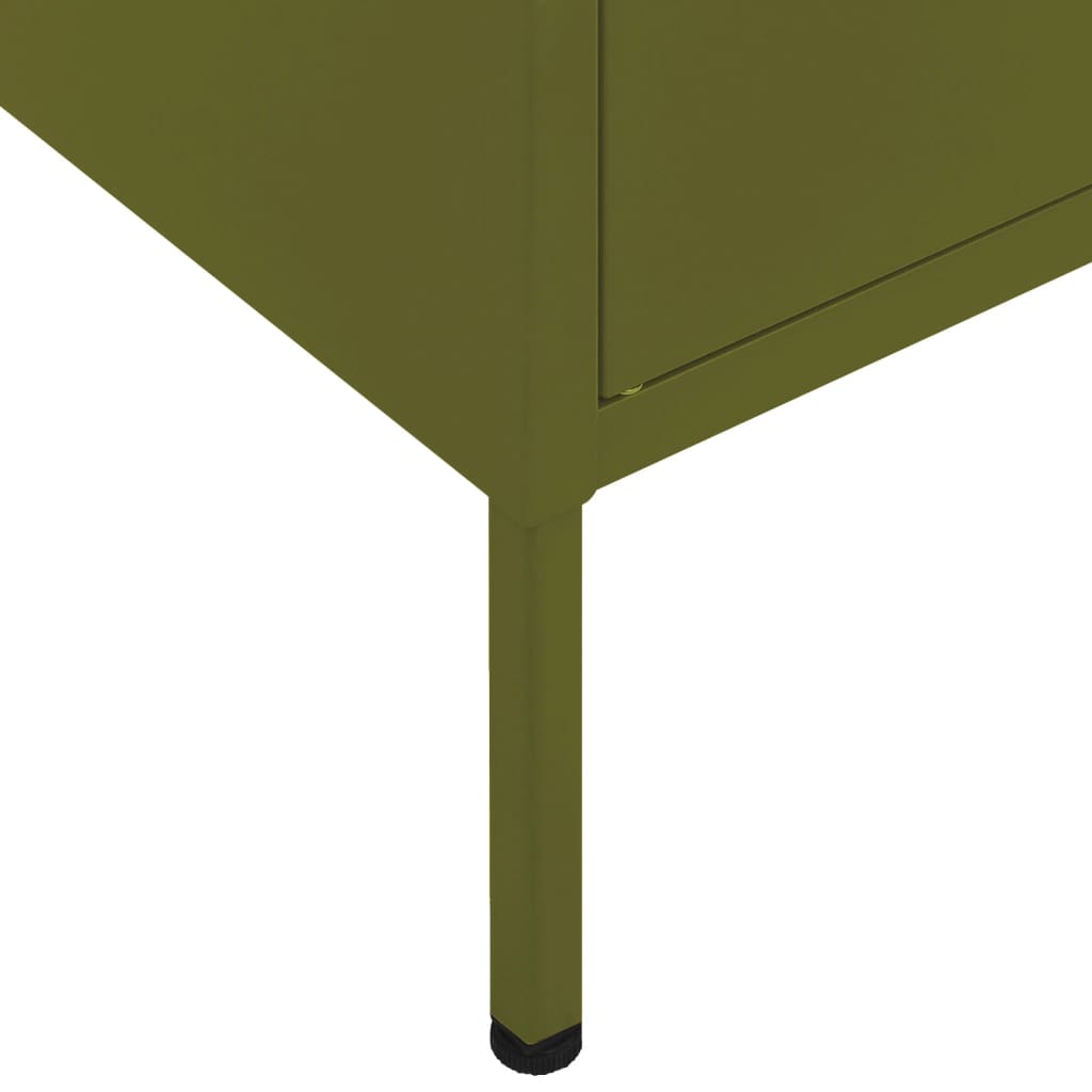 vidaXL Lagerschrank Olivgrün 80x35x101,5 cm Stahl