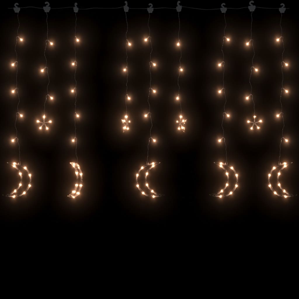 vidaXL Lichterketten Stern und Mond Fernbedienung 345 LEDs Warmweiß