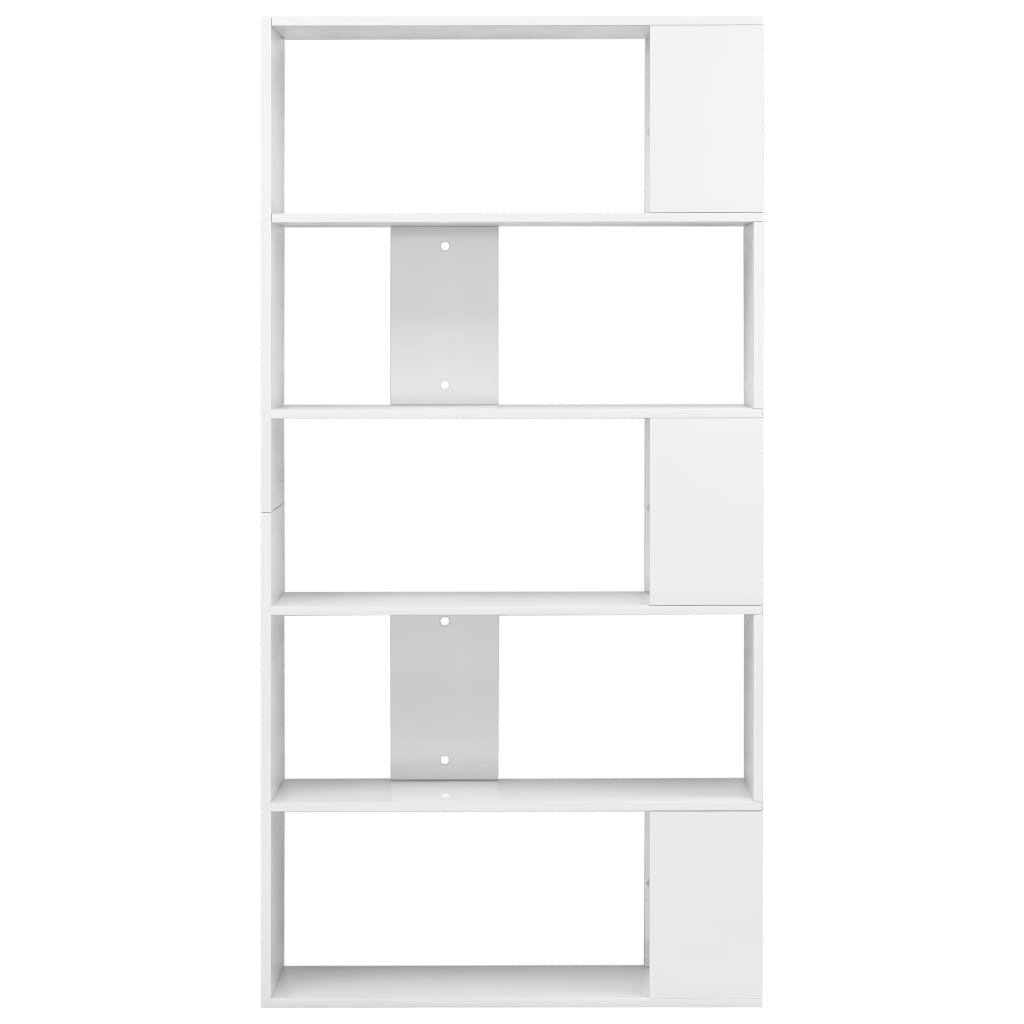 vidaXL Bücherregal/Raumteiler Hochglanz-Weiß 80x24x159 cm