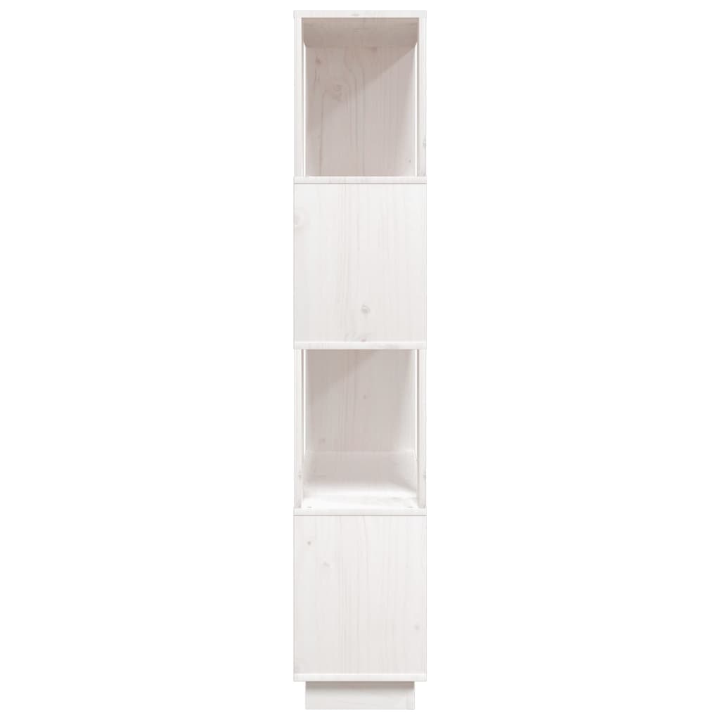 vidaXL Bücherregal/Raumteiler Weiß 80x25x132 cm Massivholz Kiefer