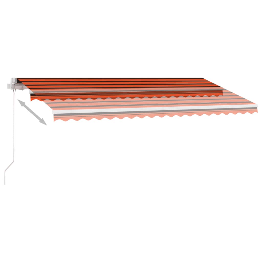 vidaXL Markise Manuell Einziehbar mit LED 400x300 cm Orange Braun