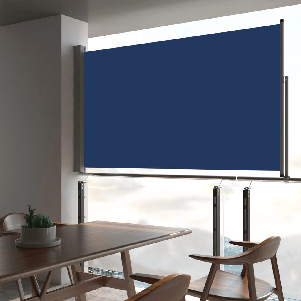 vidaXL Ausziehbare Seitenmarkise 140 x 300 cm Blau