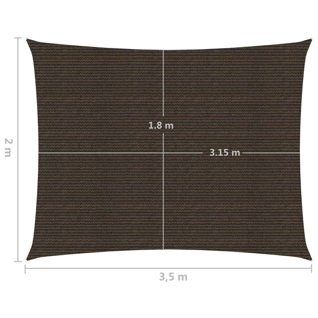 vidaXL Sonnensegel 160 g/m² Braun 2x3,5 m HDPE