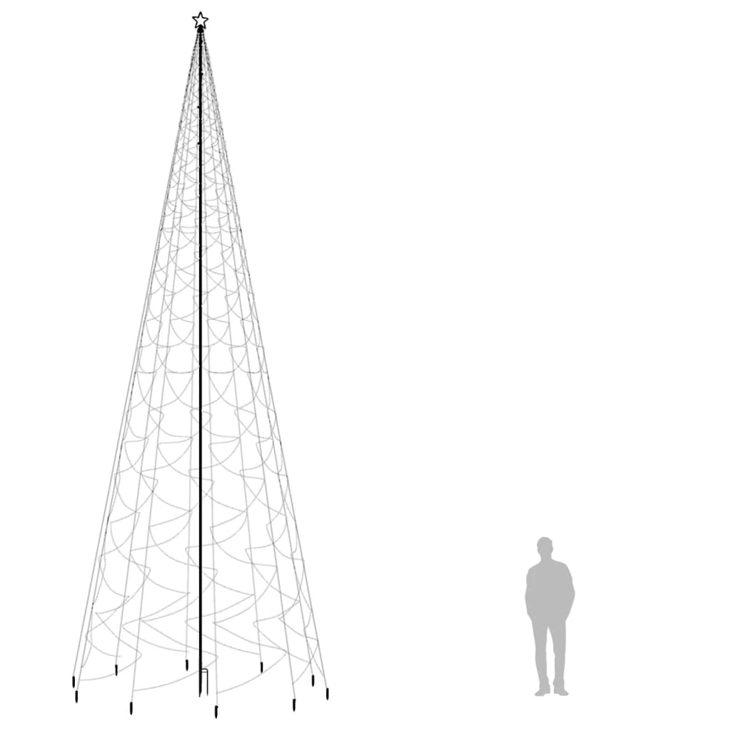 vidaXL Weihnachtsbaum mit Erdnägeln Kaltweiß 3000 LEDs 800 cm