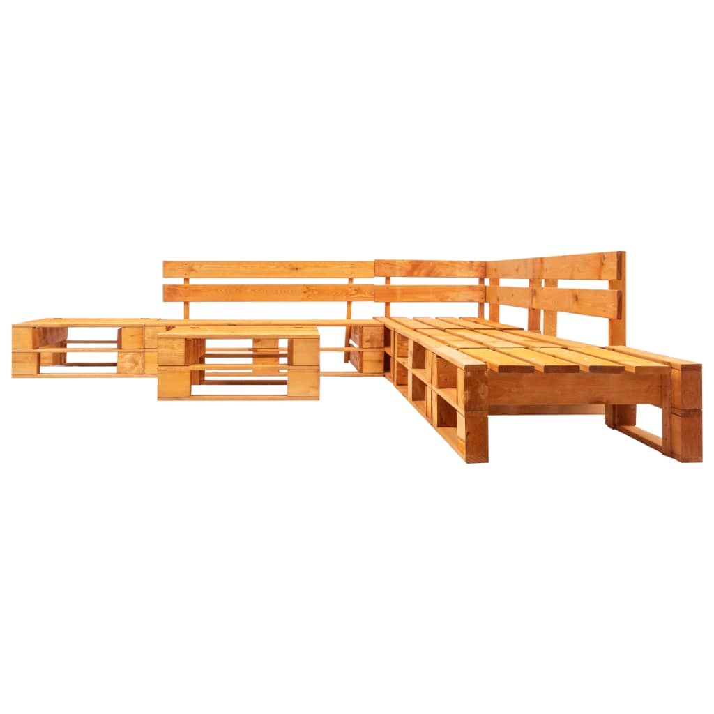 vidaXL 6-tlg. Garten-Lounge-Set aus Paletten mit Grauen Kissen Holz