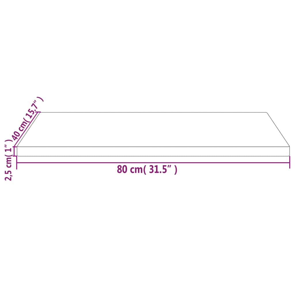 vidaXL Schreibtischplatte 80x40x2,5 cm Massivholz Kiefer
