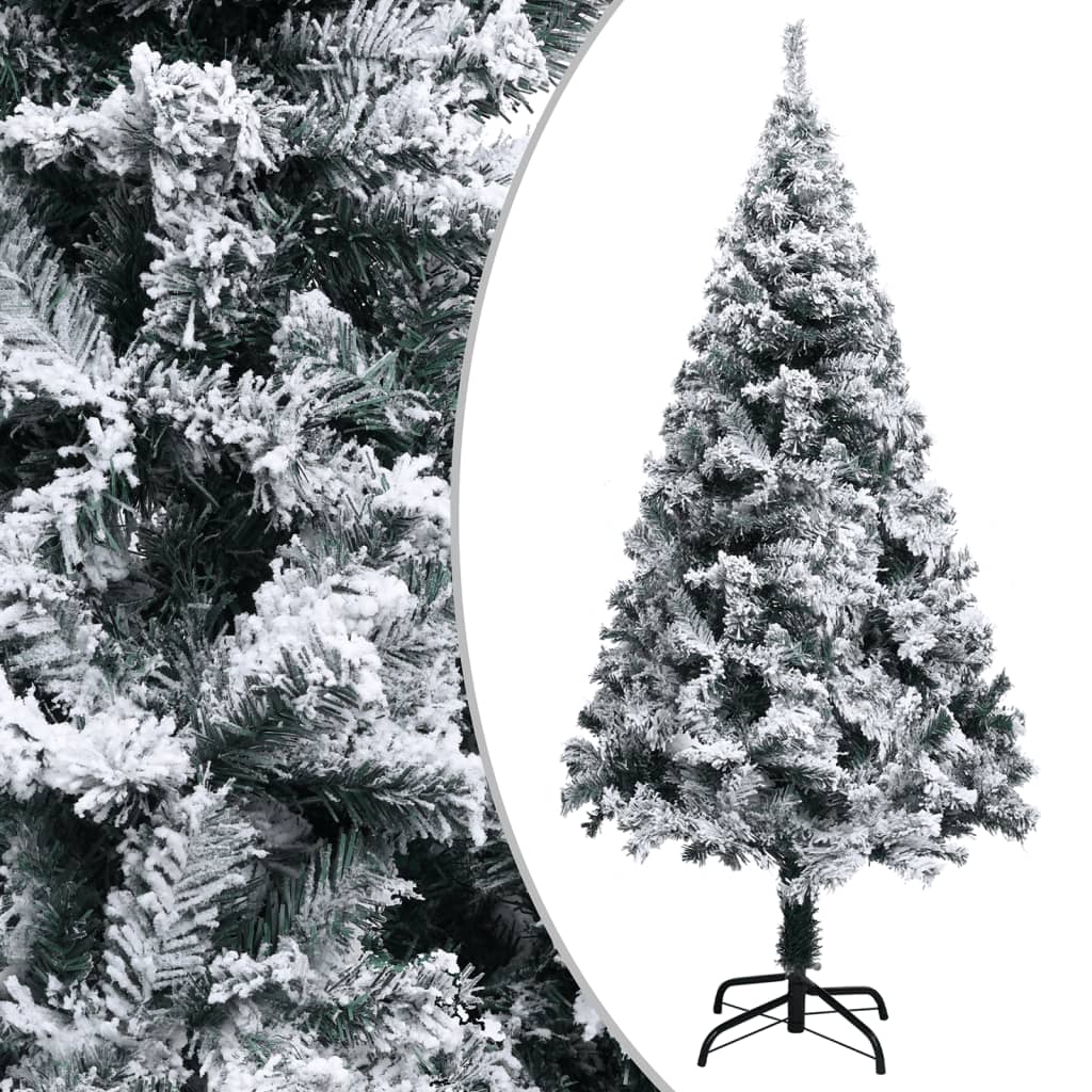 vidaXL Künstlicher Weihnachtsbaum mit Schnee Grün 120 cm PVC