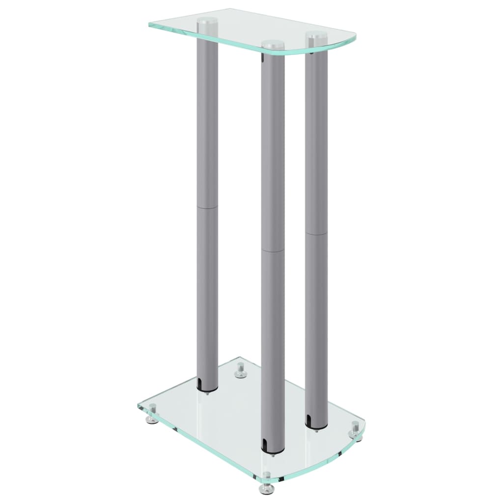 vidaXL Lautsprecher-Ständer 2 Stk. Silbern Hartglas 3 Säulen