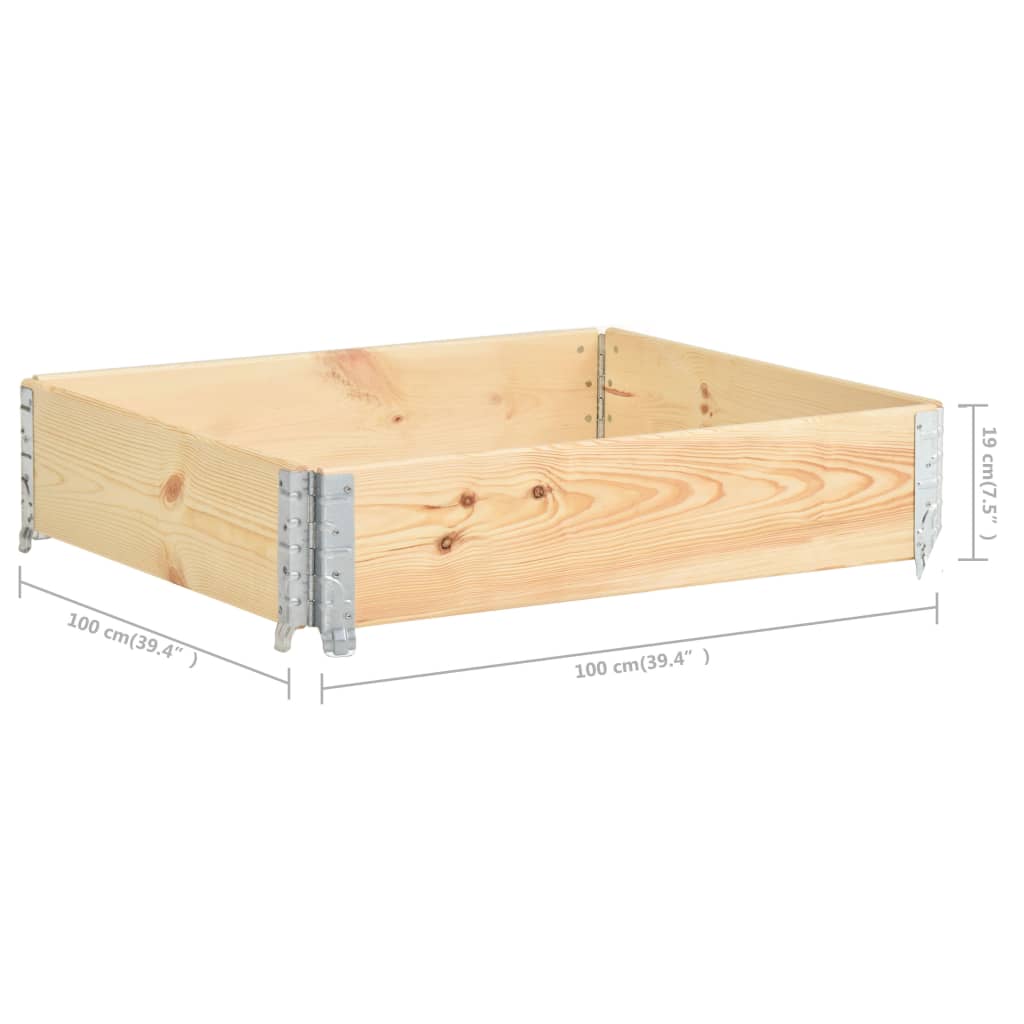 vidaXL Paletten-Aufsatzrahmen 100x100 cm Kiefer Massivholz