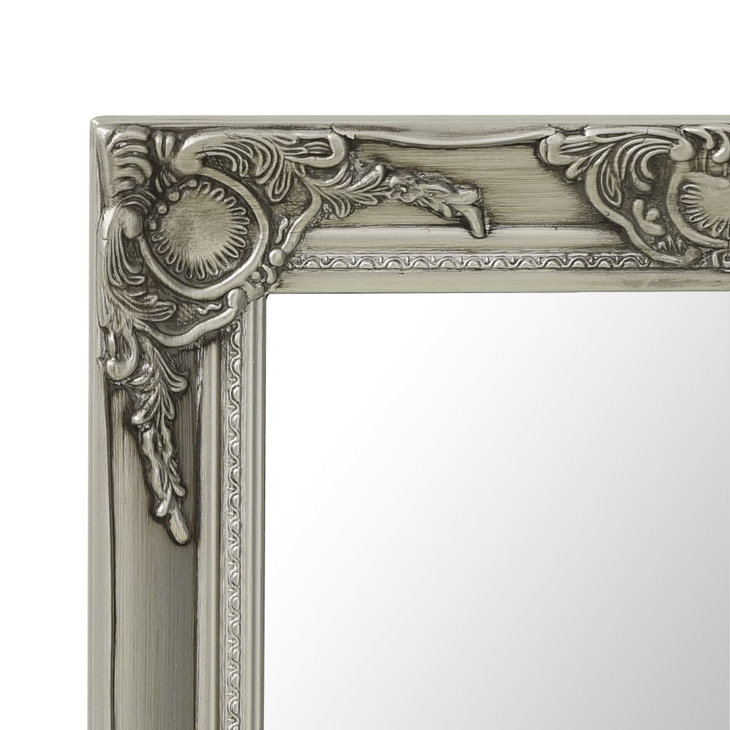 vidaXL Wandspiegel im Barock-Stil 60x40 cm Silbern