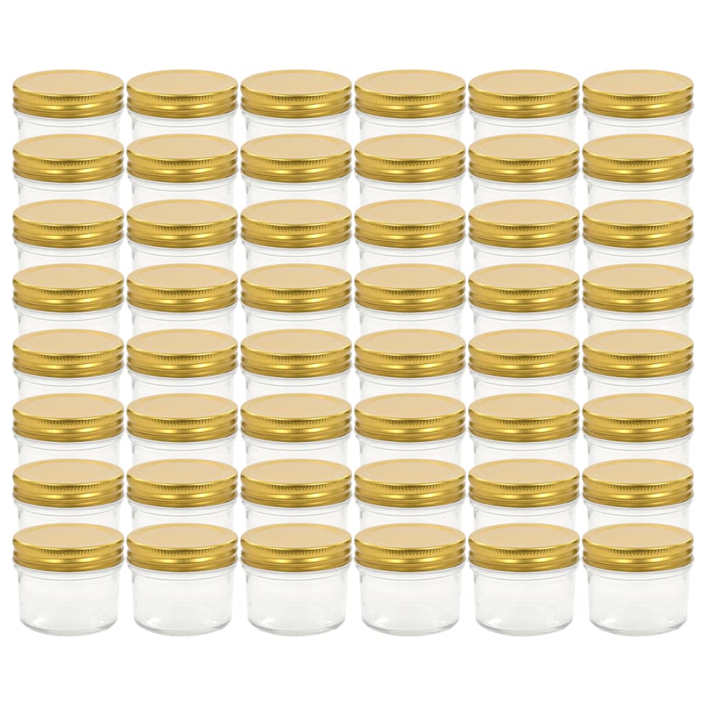 vidaXL Marmeladengläser mit goldenem Deckel 48 Stk. 110 ml