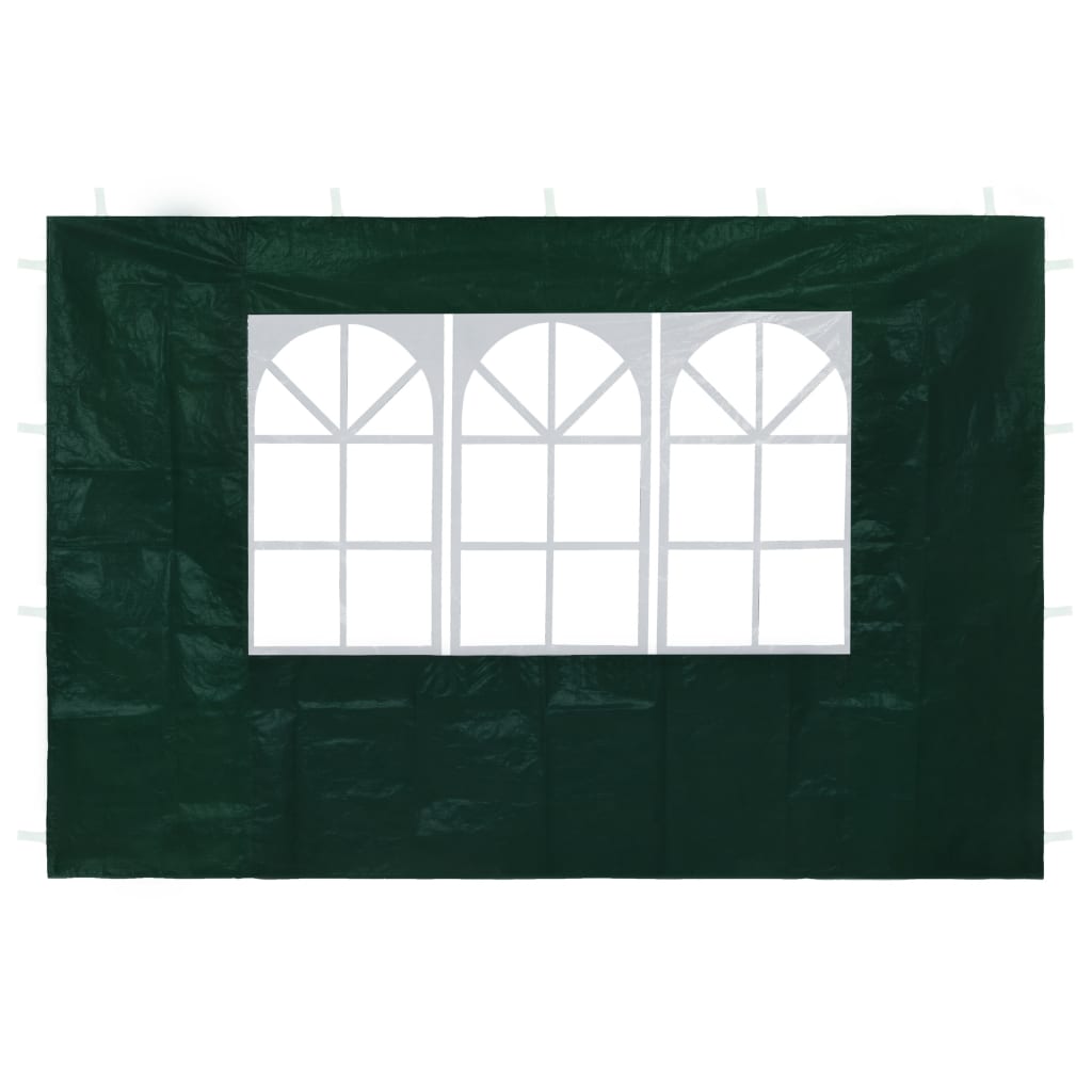 vidaXL Partyzelt-Seitenwände 2 Stk. mit Fenster Grün