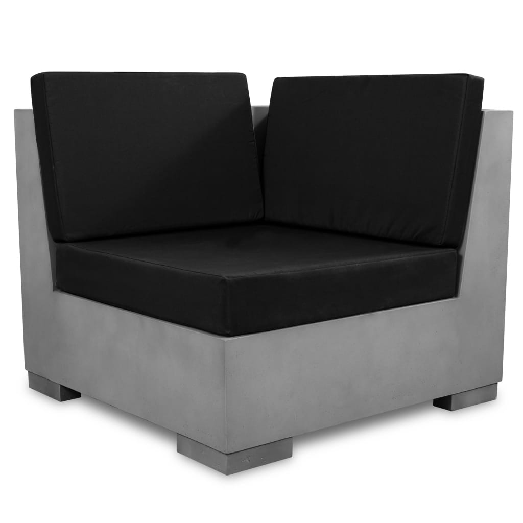 vidaXL 5-tlg. Garten-Lounge-Set mit Auflagen Beton Grau