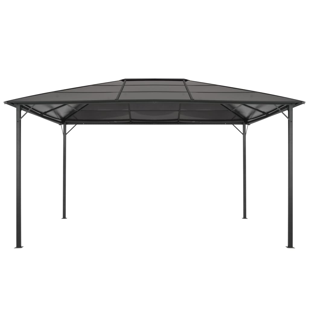 vidaXL Gartenpavillon mit Dach Aluminium 4×3×2,6 m Schwarz