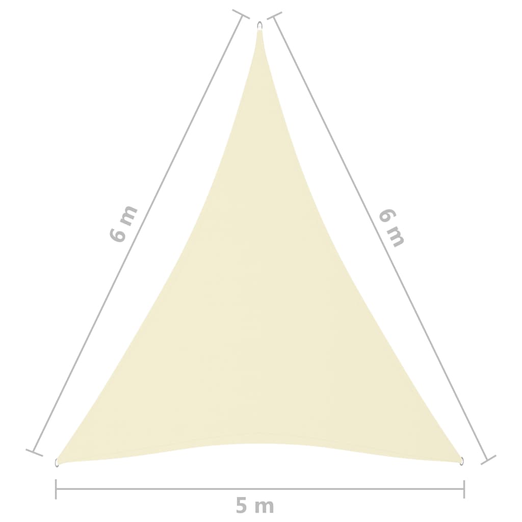 vidaXL Sonnensegel Oxford-Gewebe Dreieckig 5x6x6 m Creme