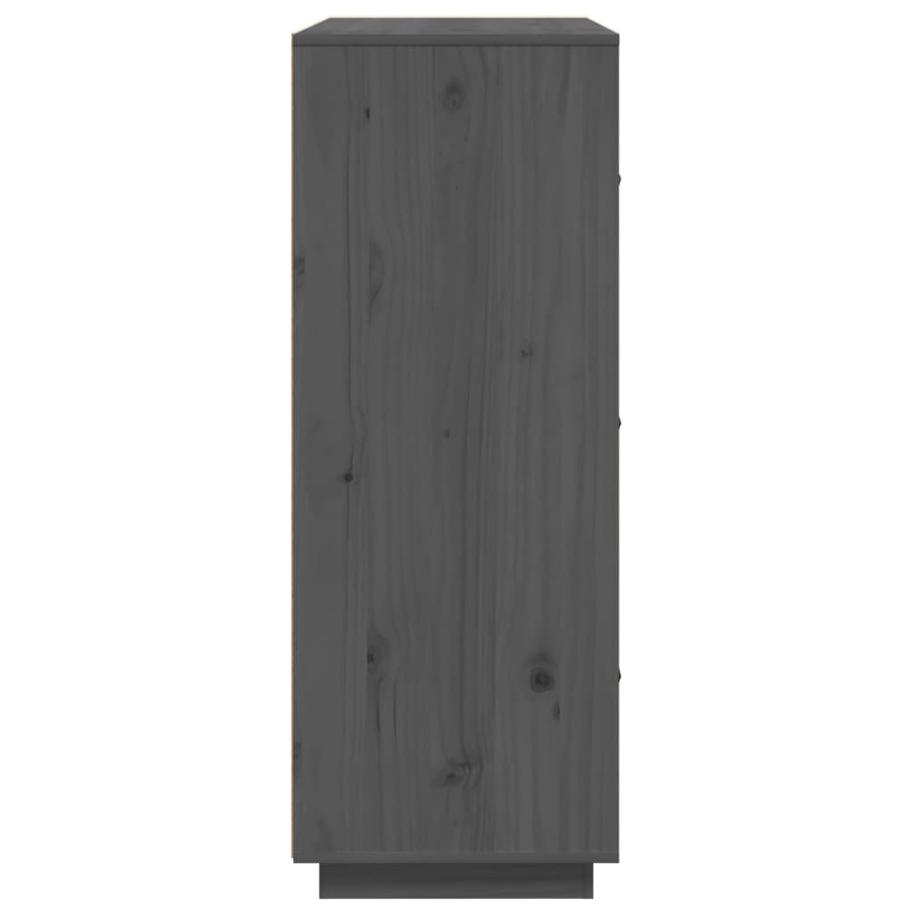 vidaXL Highboard Grau 67x40x108,5 cm Massivholz Kiefer