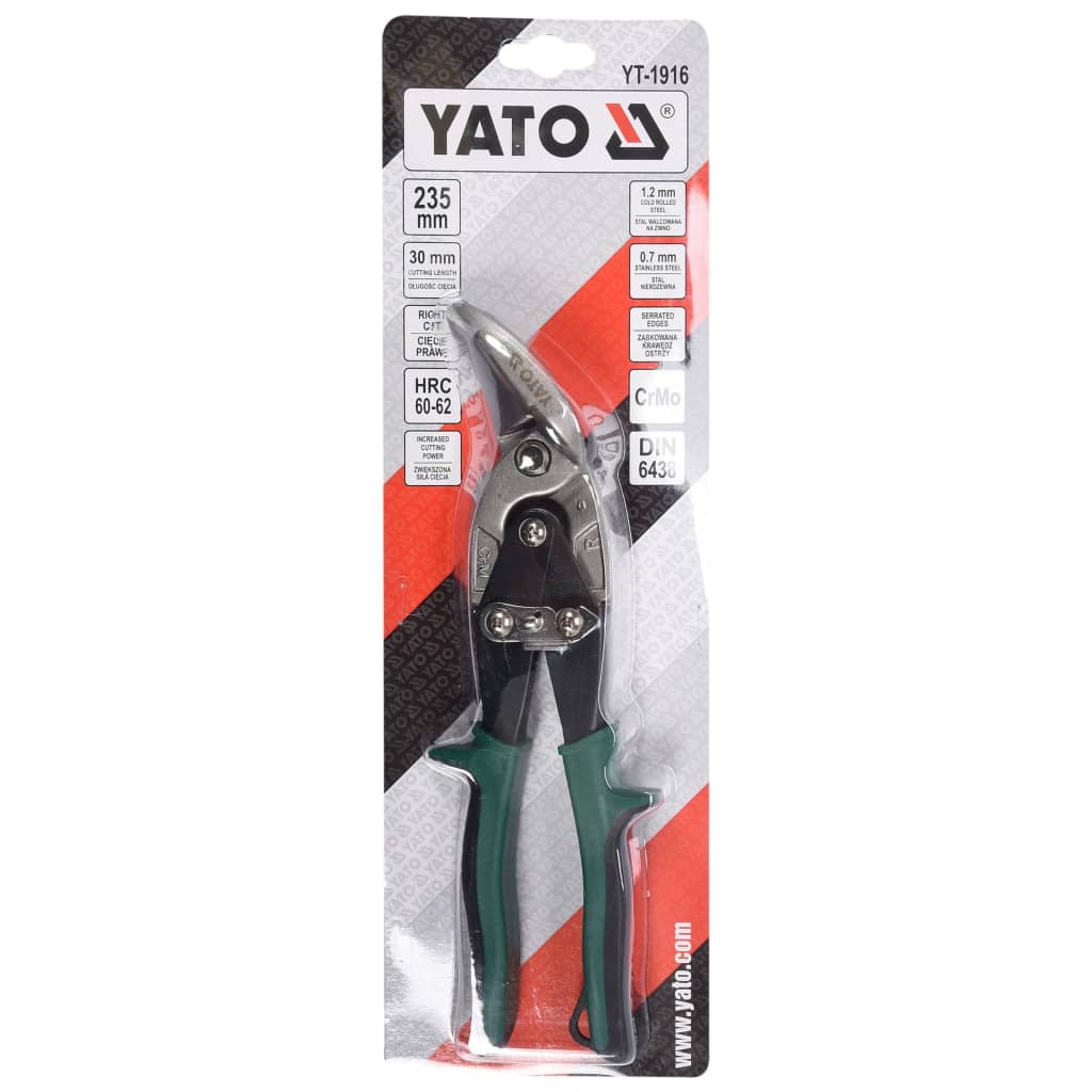 YATO Offset-Blechschere Rechts 235 mm Grün