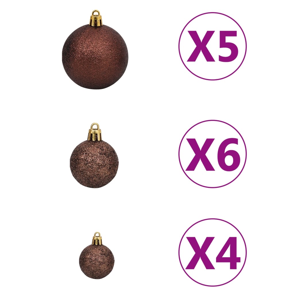 vidaXL Künstlicher Eck-Weihnachtsbaum LEDs & Kugeln Grün 150 cm PVC