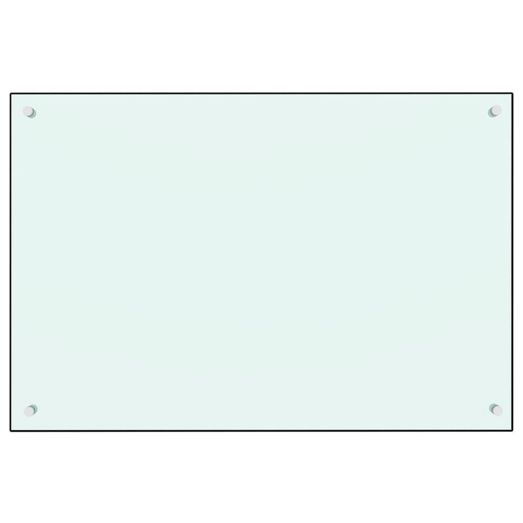 vidaXL Küchenrückwand Weiß 90x60 cm Hartglas