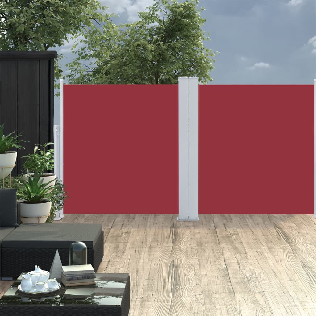 vidaXL Ausziehbare Seitenmarkise Rot 100 x 600 cm