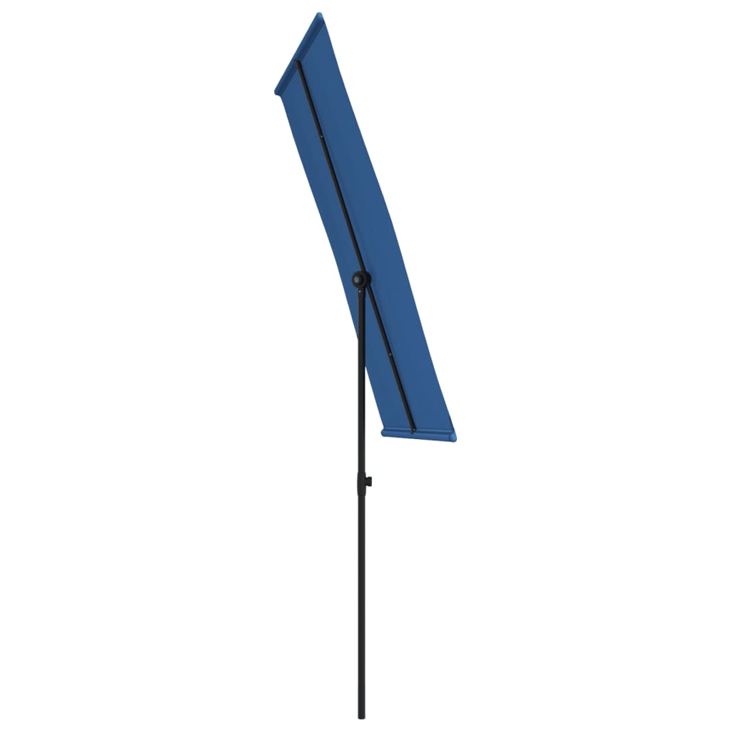 vidaXL Sonnenschirm mit Aluminium-Mast 180 x 110 cm Azurblau
