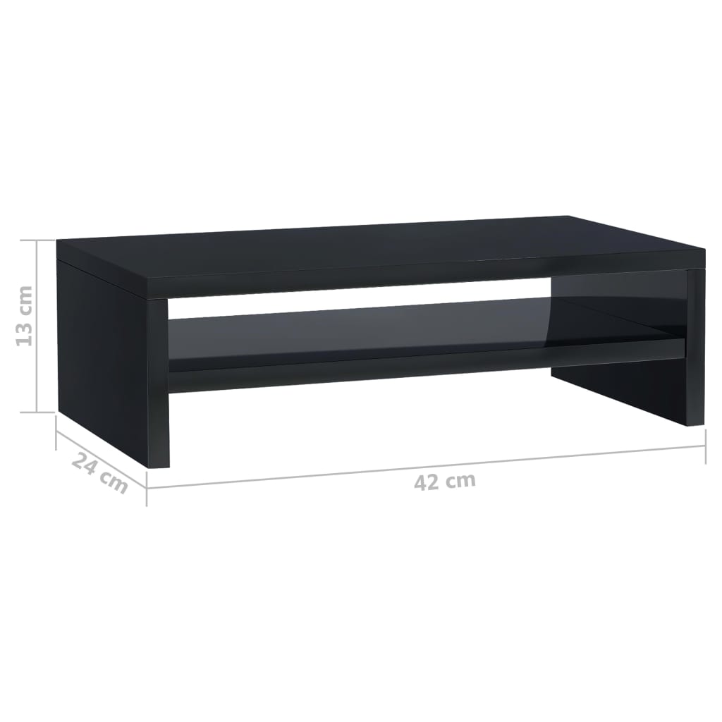 vidaXL Monitorständer Hochglanz-Schwarz 42x24x13 cm Holzwerkstoff
