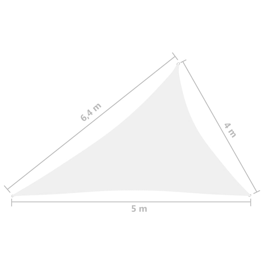 vidaXL Sonnensegel Oxford-Gewebe Dreieckig 4x5x6,4 m Weiß