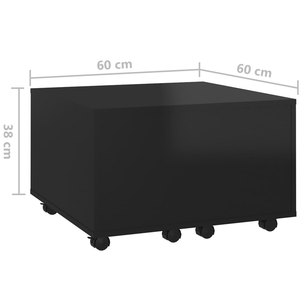 vidaXL Couchtisch Hochglanz-Schwarz 60x60x38 cm Holzwerkstoff