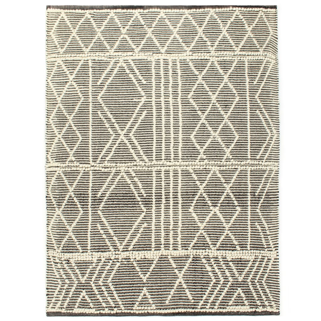 vidaXL Teppich Handgewebt Wolle 120×170 cm Schwarz/Weiß