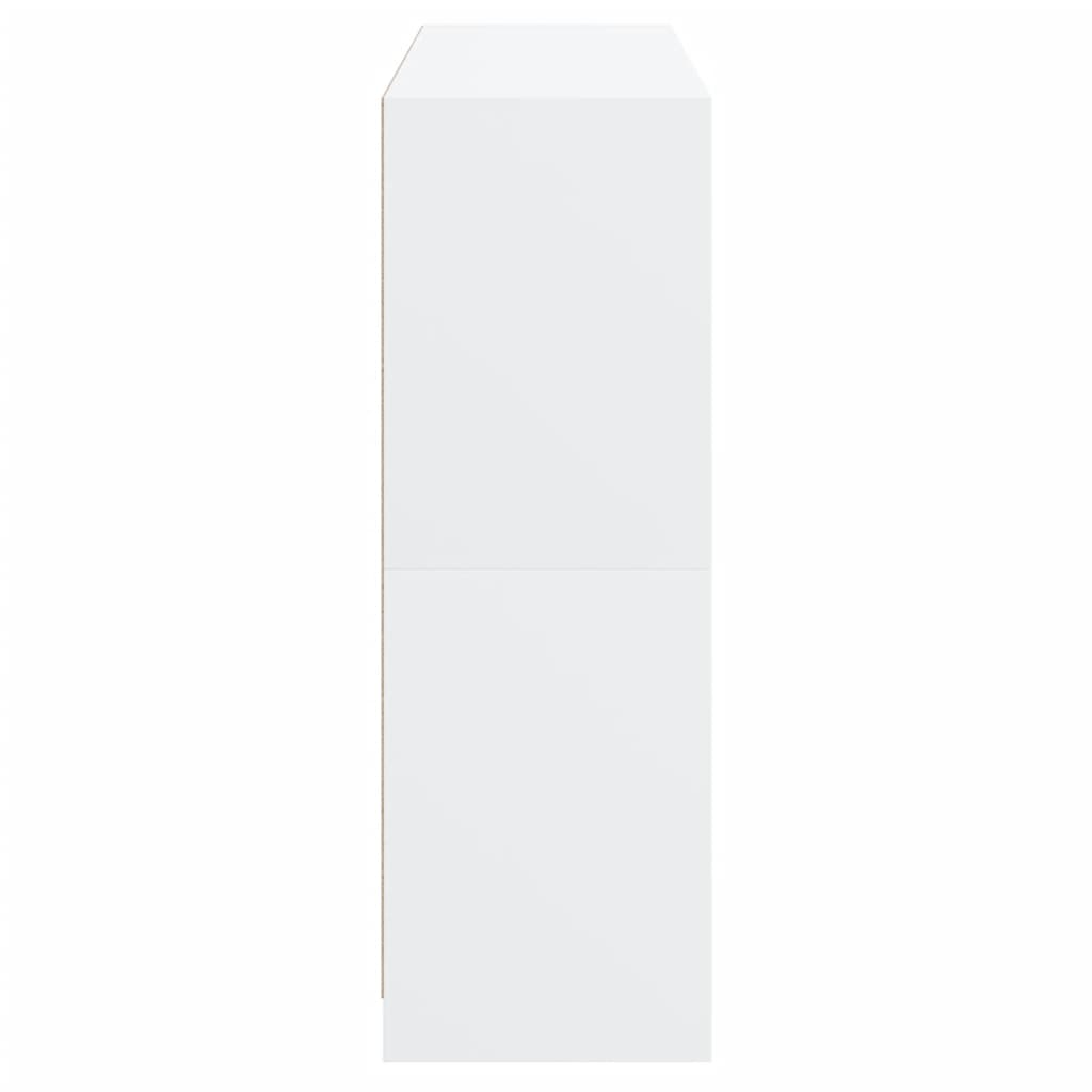 vidaXL Bücherregal mit Türen Weiß 136x37x109 cm Holzwerkstoff