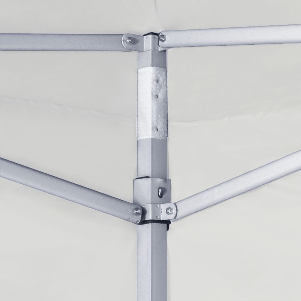 vidaXL Profi-Partyzelt Faltbar mit 2 Seitenwänden 3×3m Stahl Weiß