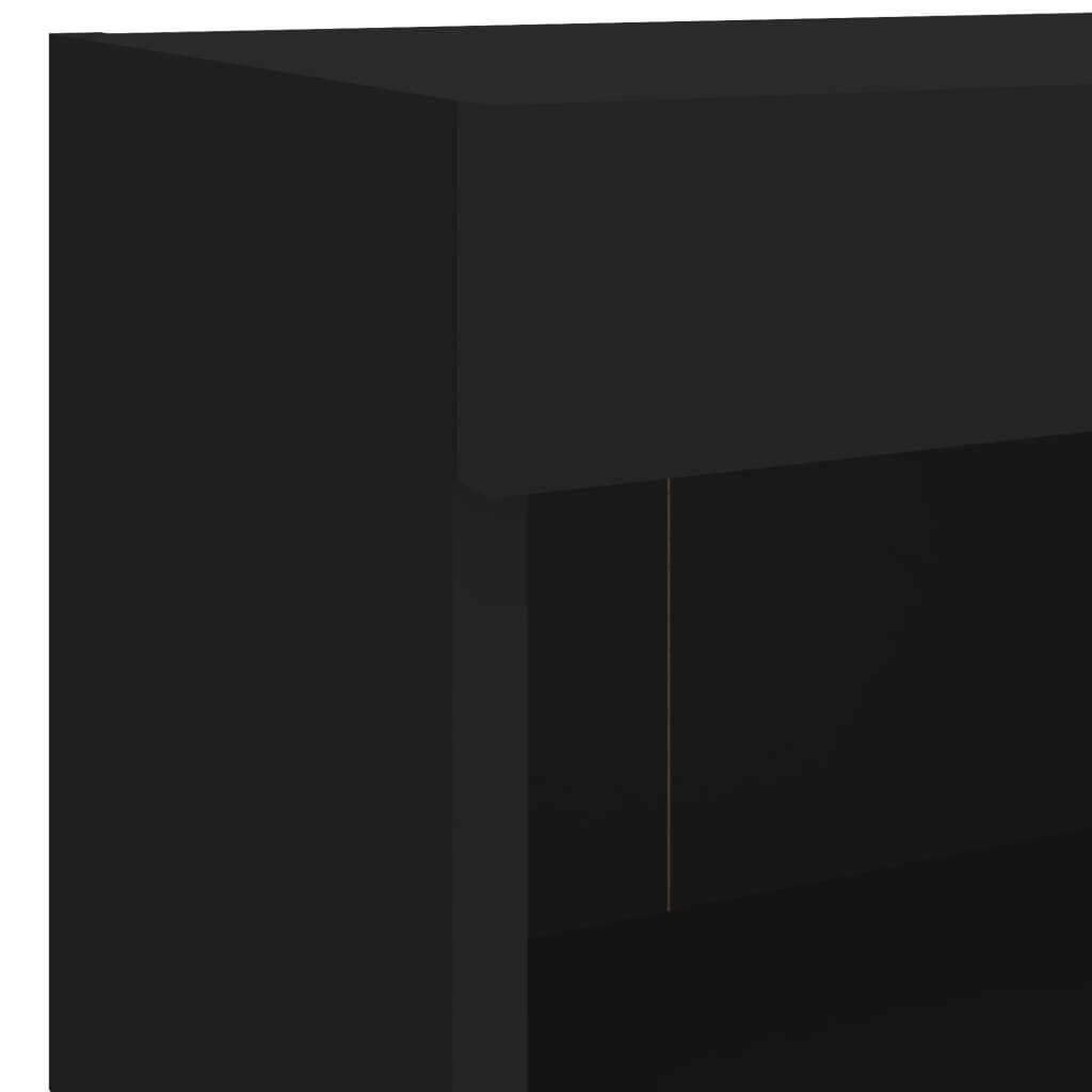 vidaXL 5-tlg. Wohnwand mit LED-Beleuchtung Schwarz Holzwerkstoff