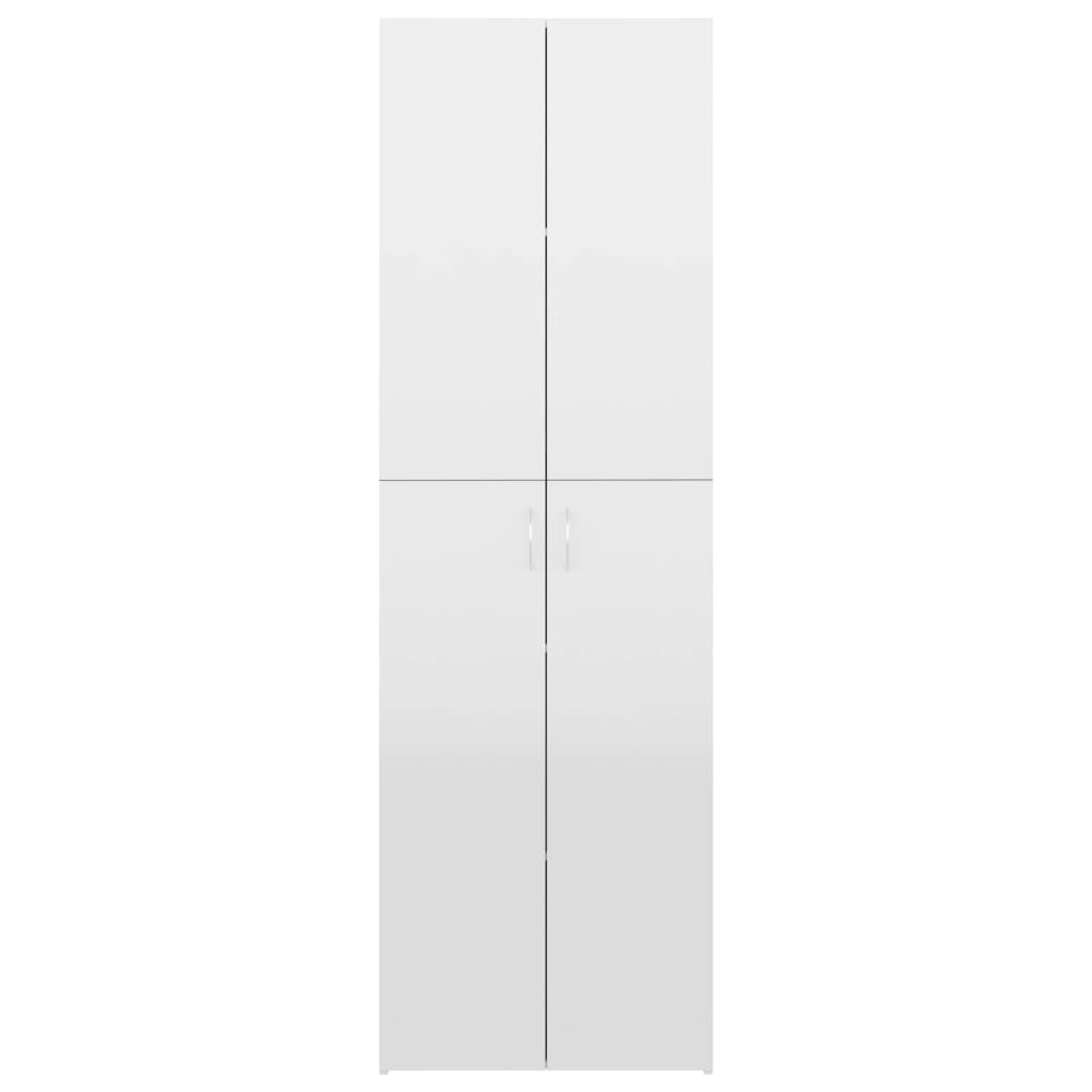 vidaXL Büroschrank Hochglanz-Weiß 60x32x190 cm Holzwerkstoff