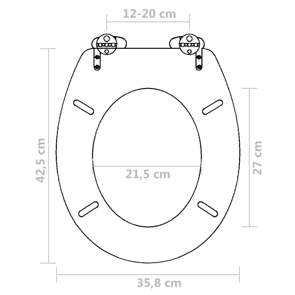 vidaXL Toilettensitz MDF Deckel mit Absenkautomatik Design Braun