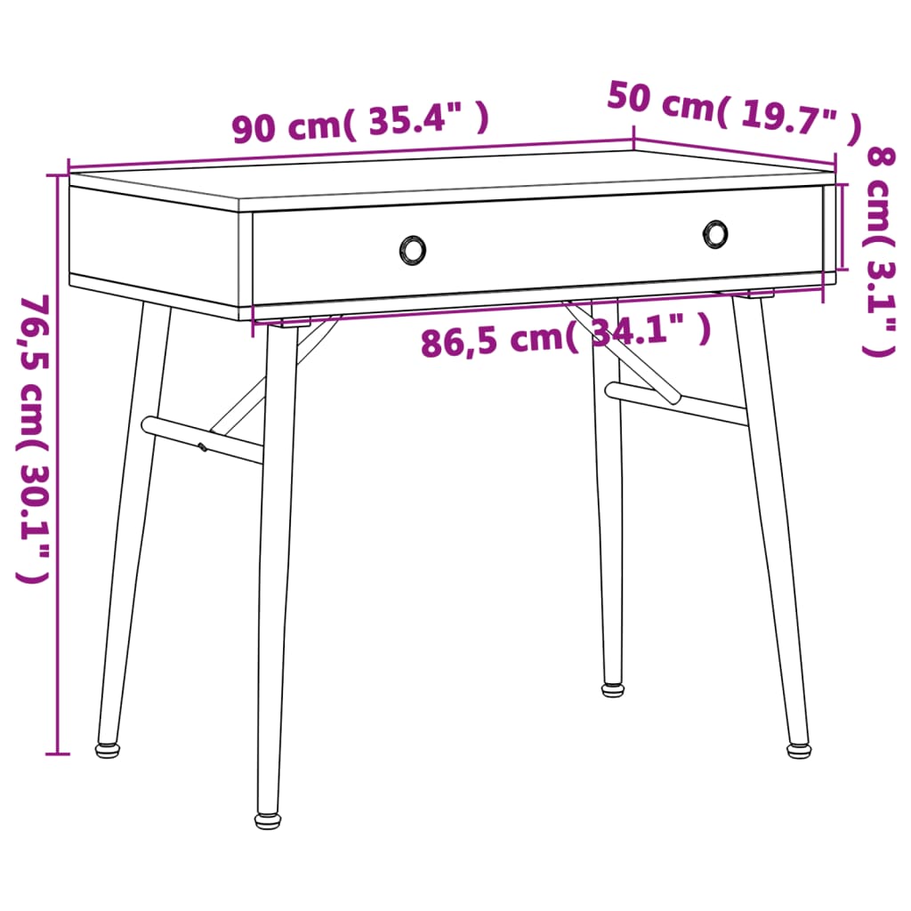 vidaXL Computertisch mit Schublade Antikgrün 90x50x76,5 cm