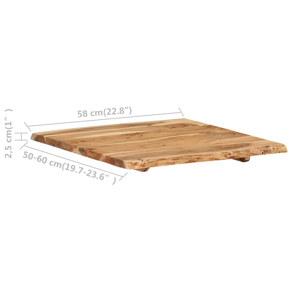 vidaXL Tischplatte Massivholz Akazie 58x(50-60)x2,5 cm