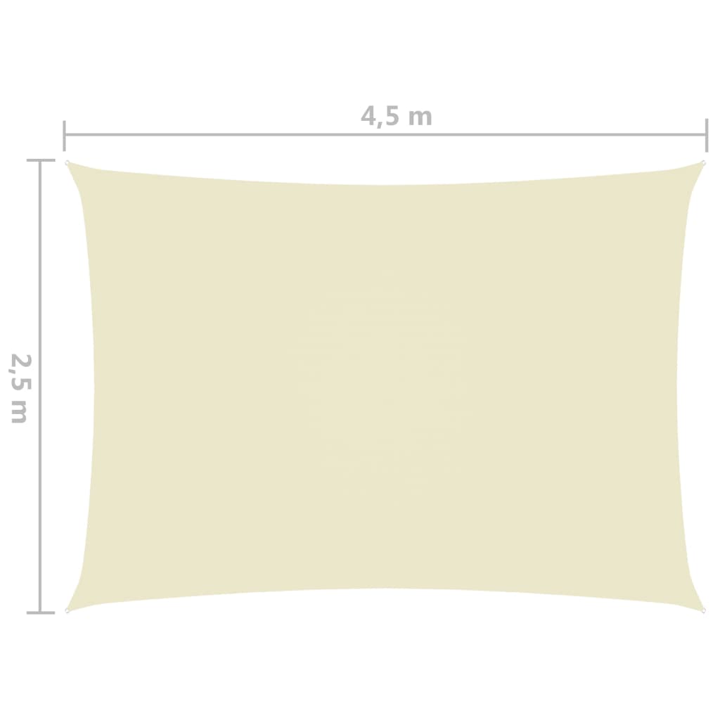vidaXL Sonnensegel Oxford-Gewebe Rechteckig 2,5x4,5 m Creme