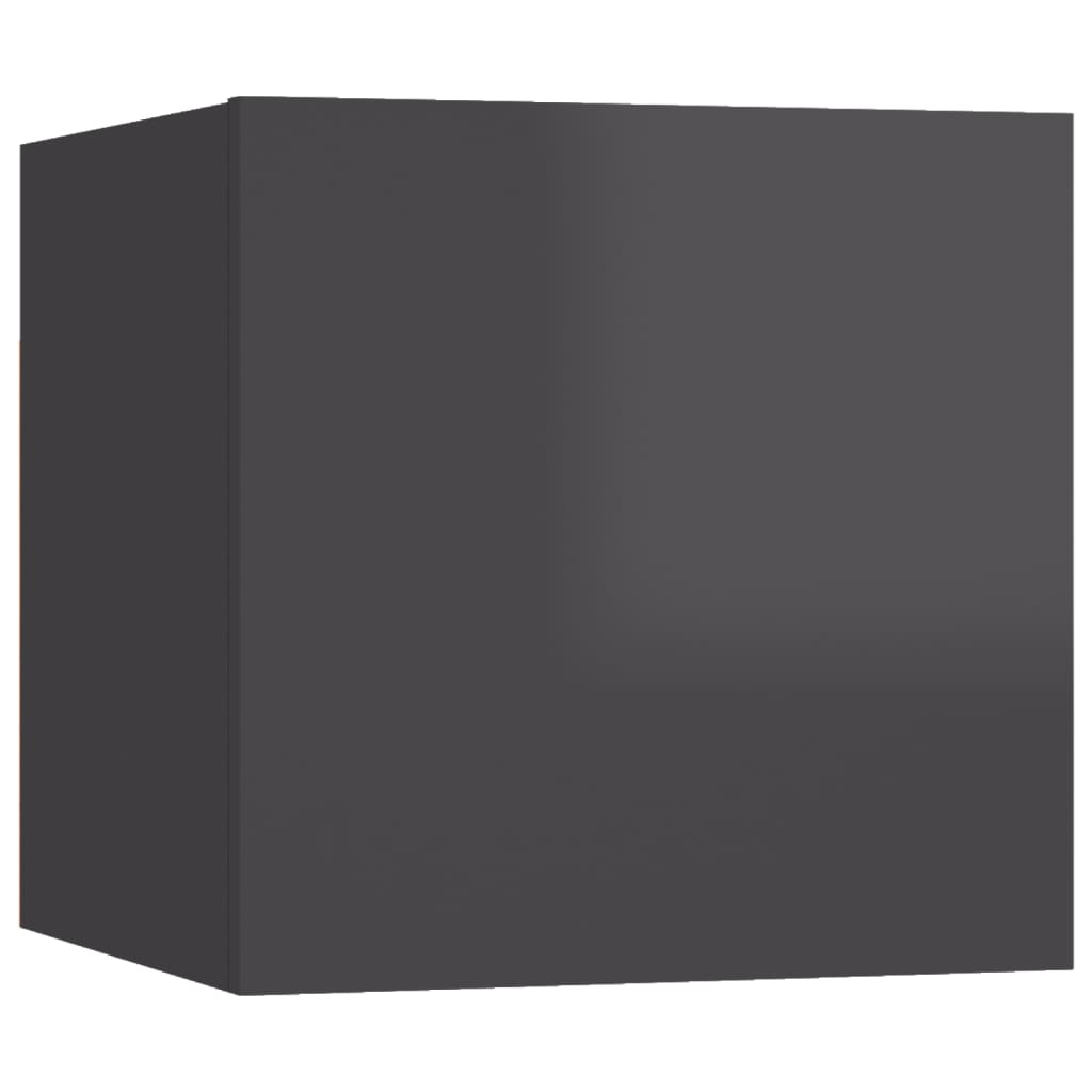 vidaXL TV-Wandschränke 8 Stk. Hochglanz-Grau 30,5x30x30 cm
