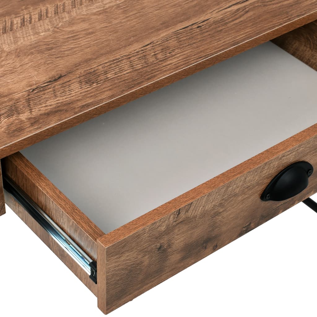 vidaXL Schreibtisch mit Schublade 110 x 55 x 75 cm Eichenfarbe
