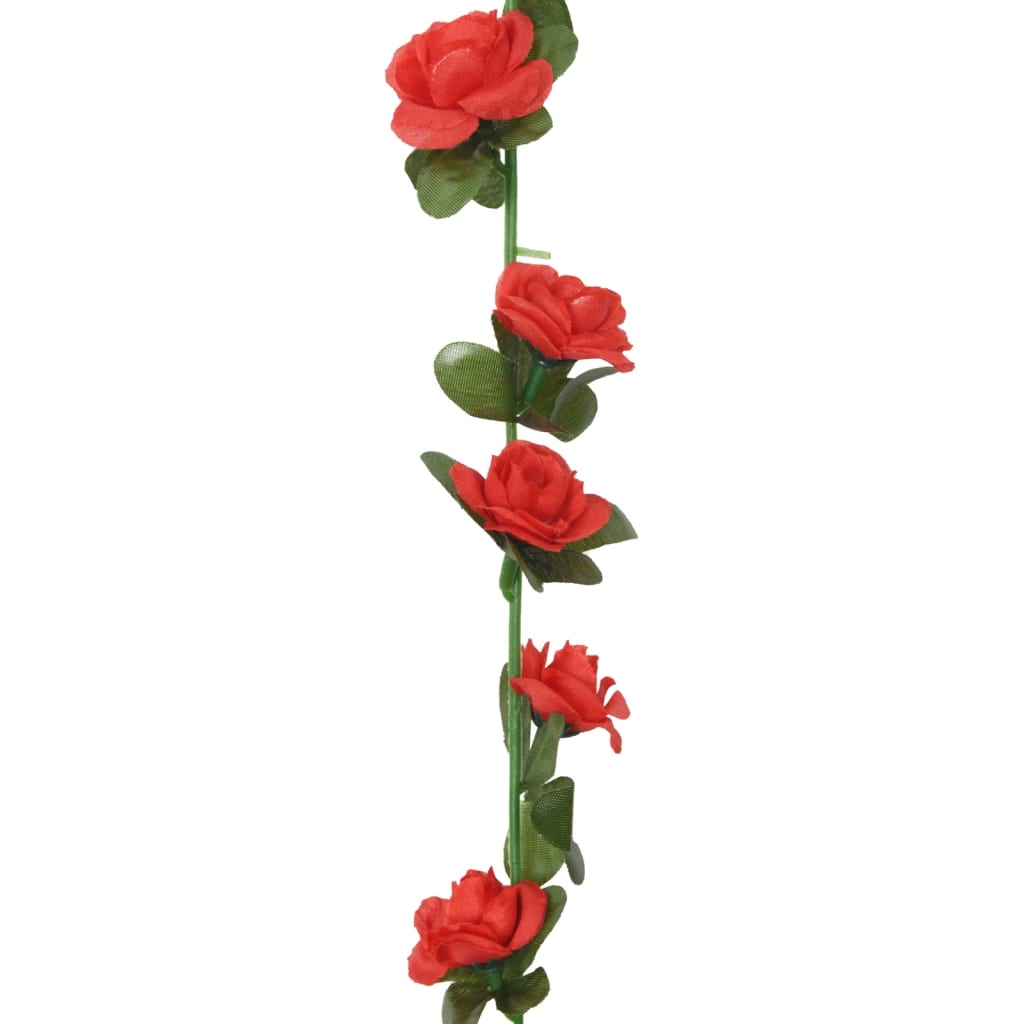 vidaXL Künstliche Blumengirlanden 6 Stk. Rot 240 cm