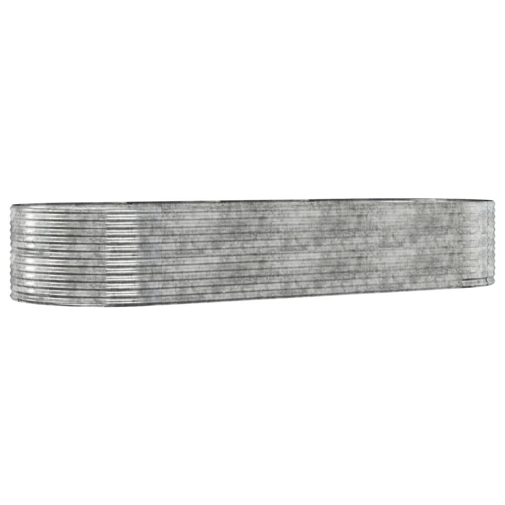 vidaXL Hochbeet Silbern 367x140x68 cm Pulverbeschichteter Stahl