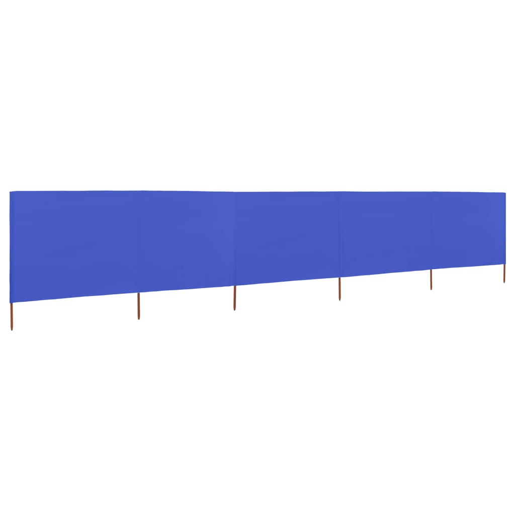 vidaXL 5-teiliges Windschutzgewebe 600 x 120 cm Azurblau